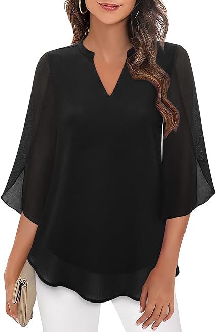 Lightweight Women's Blouse Elegant Casual Wear Versatile Stylish Top 0