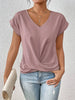 Lightweight Women's V-Neck Blouse - Breathable Oversized Drop Shoulder Tee 2