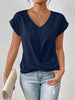 Lightweight Women's V-Neck Blouse - Breathable Oversized Drop Shoulder Tee 3