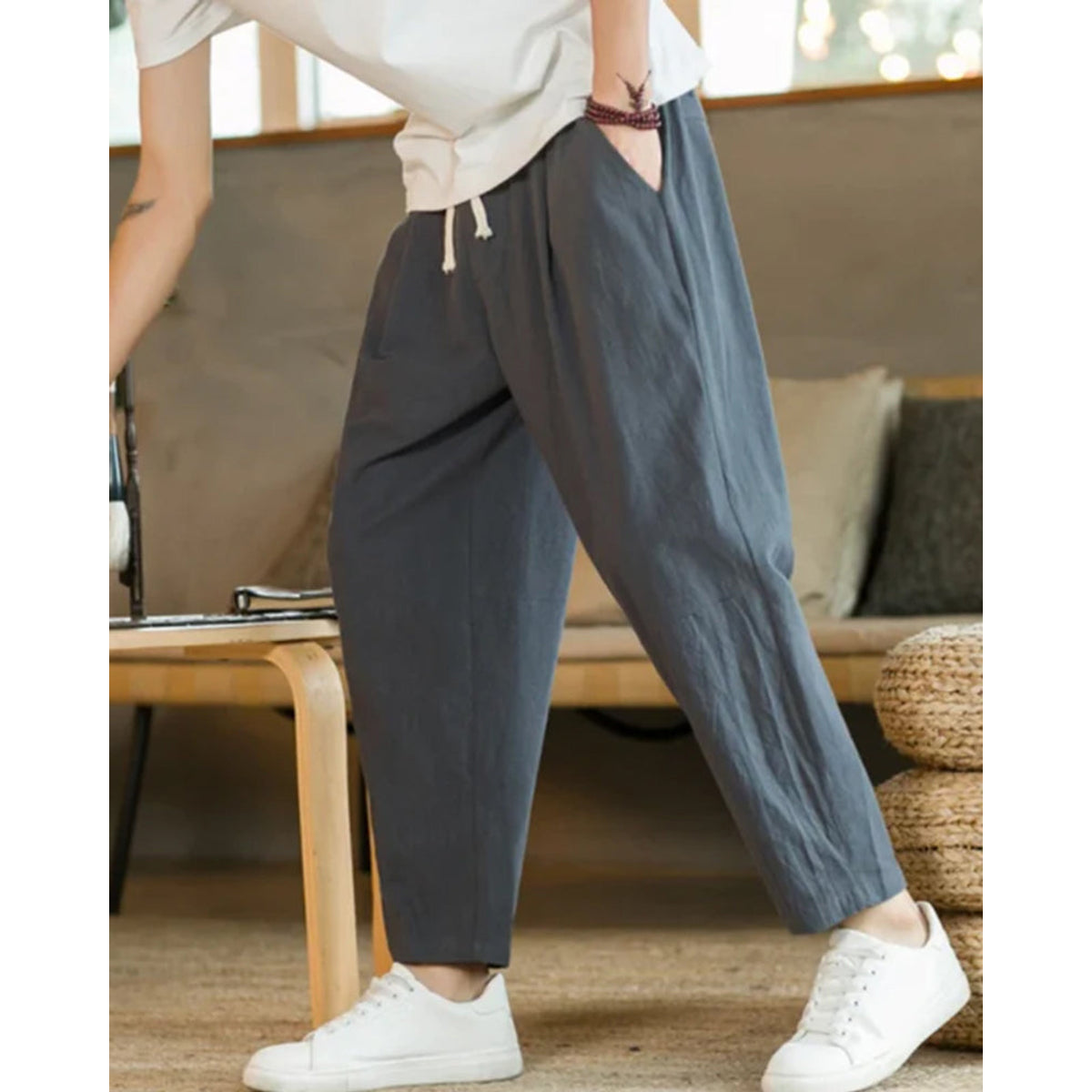 Linen Pants Women Casual Wide Leg Summer Fit Lightweight 3