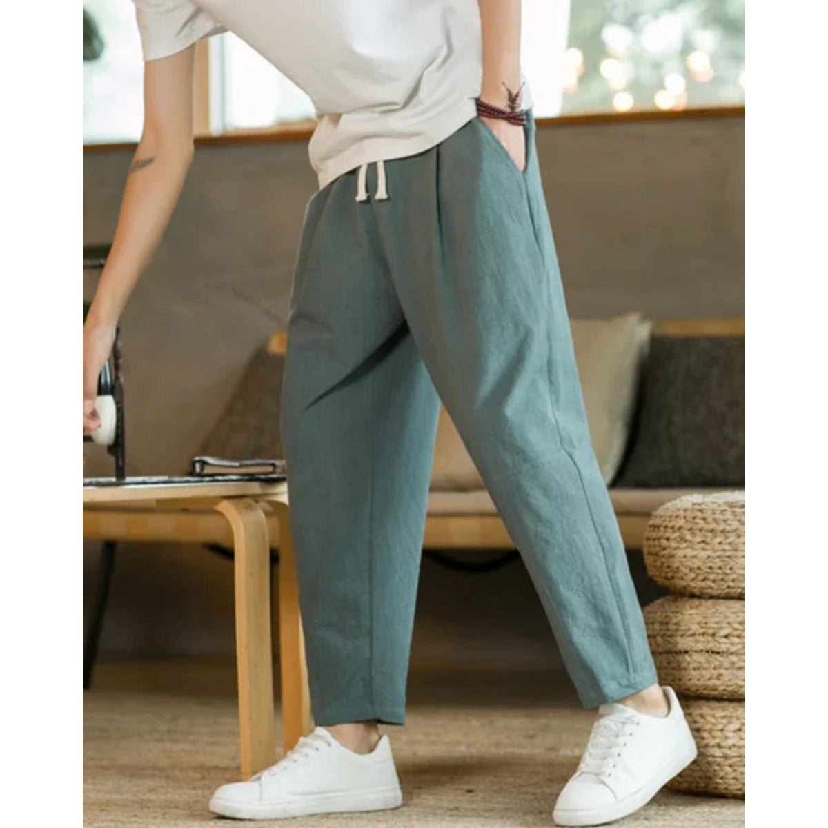 Linen Pants Women Casual Wide Leg Summer Fit Lightweight 4
