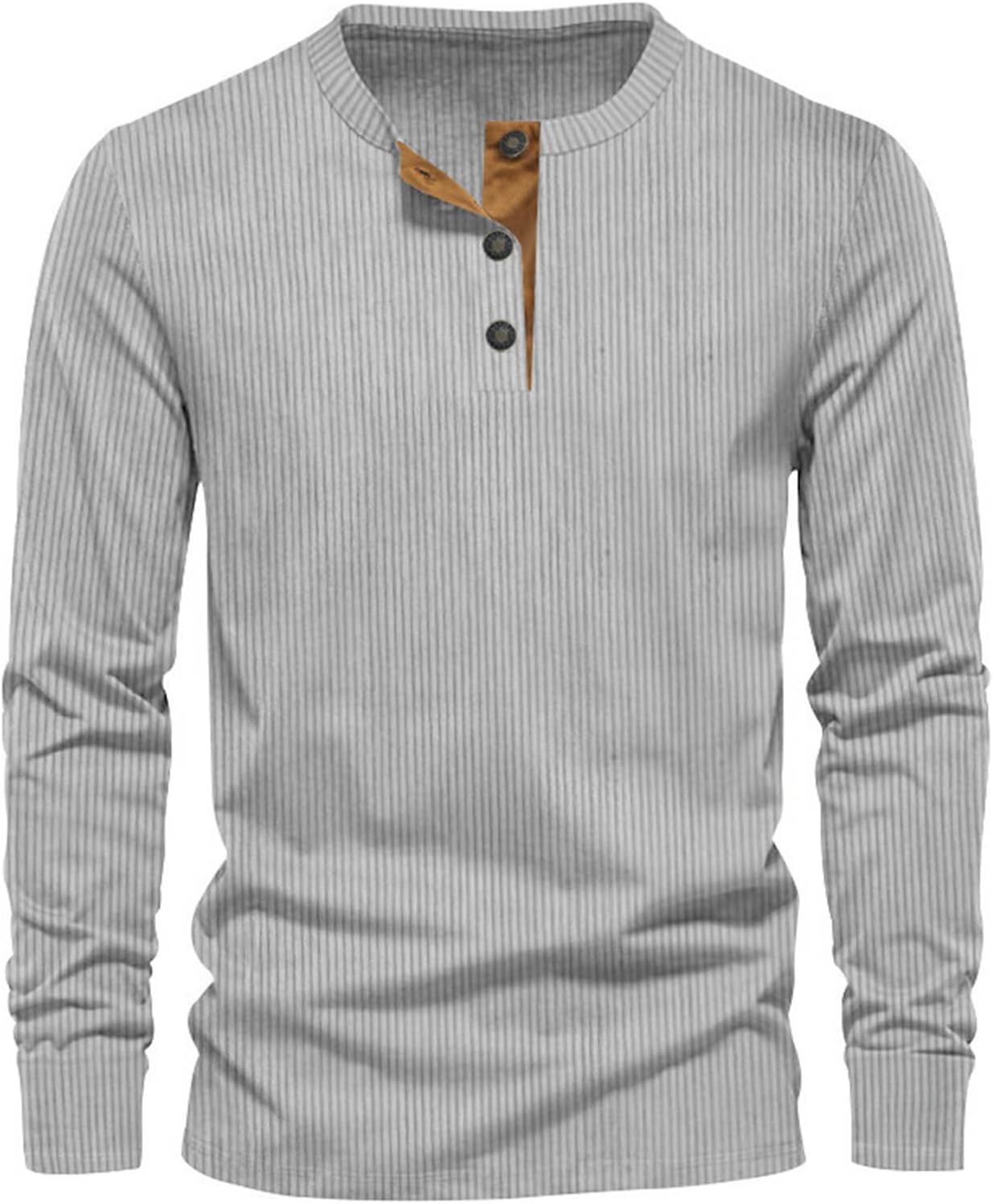 Long-Sleeved Shirt Men Soft Cord Fabric Casual Chic Comfortable Fit 2