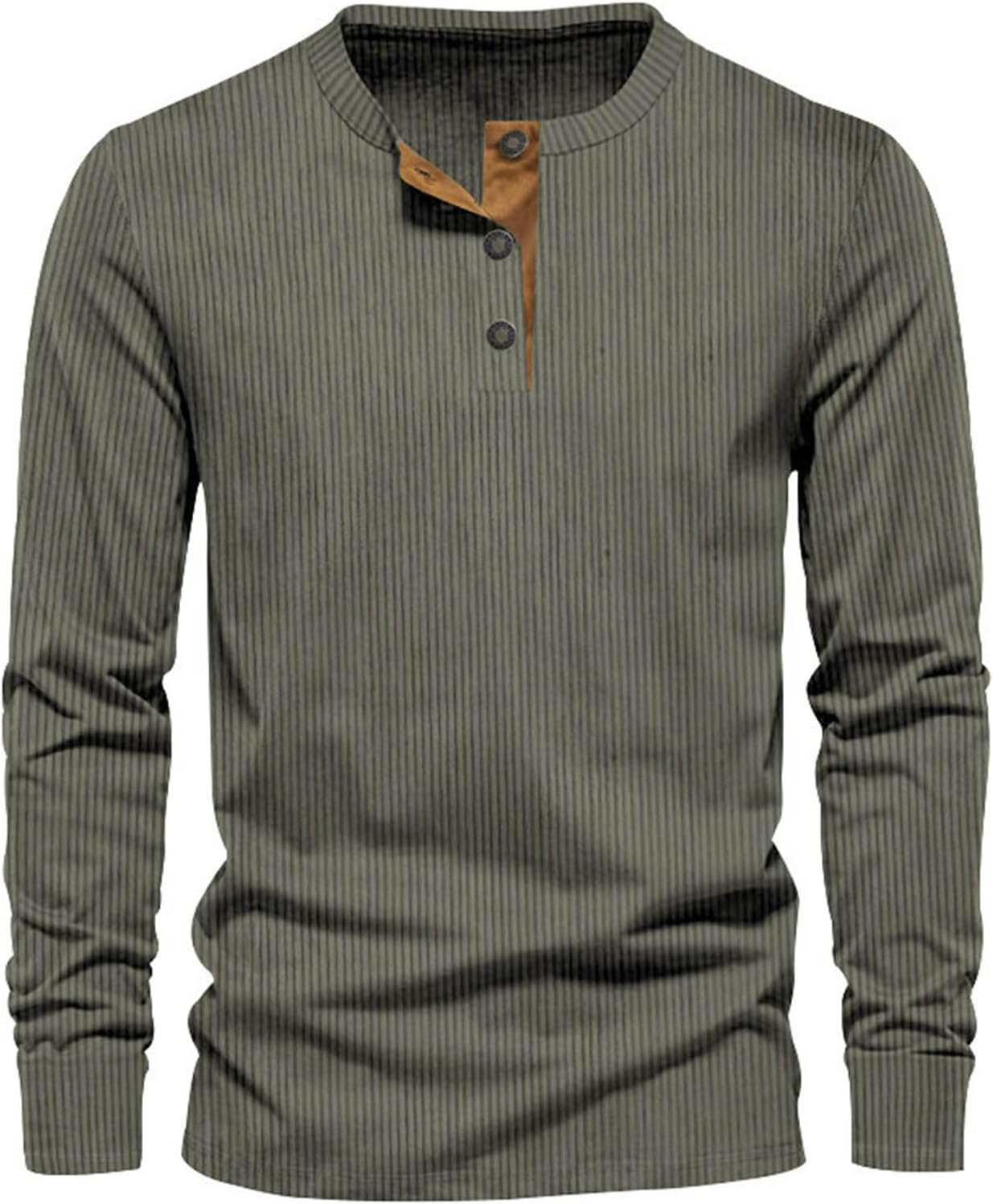 Long-Sleeved Shirt Men Soft Cord Fabric Casual Chic Comfortable Fit 4