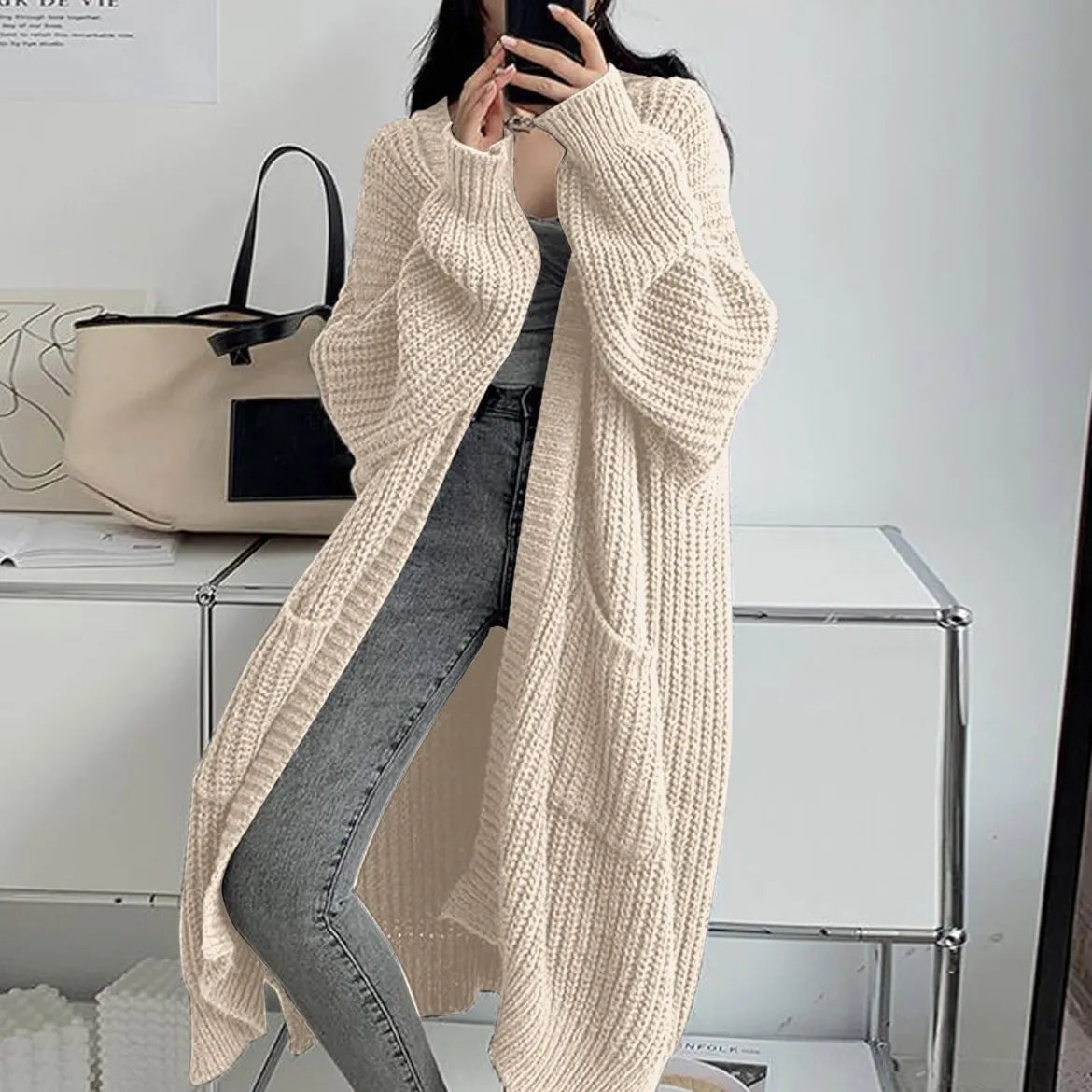 Long Cardigan Women Cozy Confidence Soft Knit Layer Stylish Casual