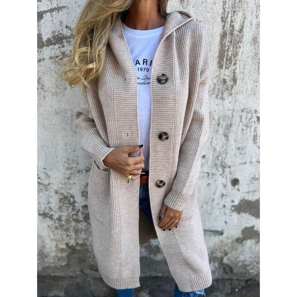 Long Cardigan Women Cozy Soft Material Relaxed Fit Everyday Essential 0