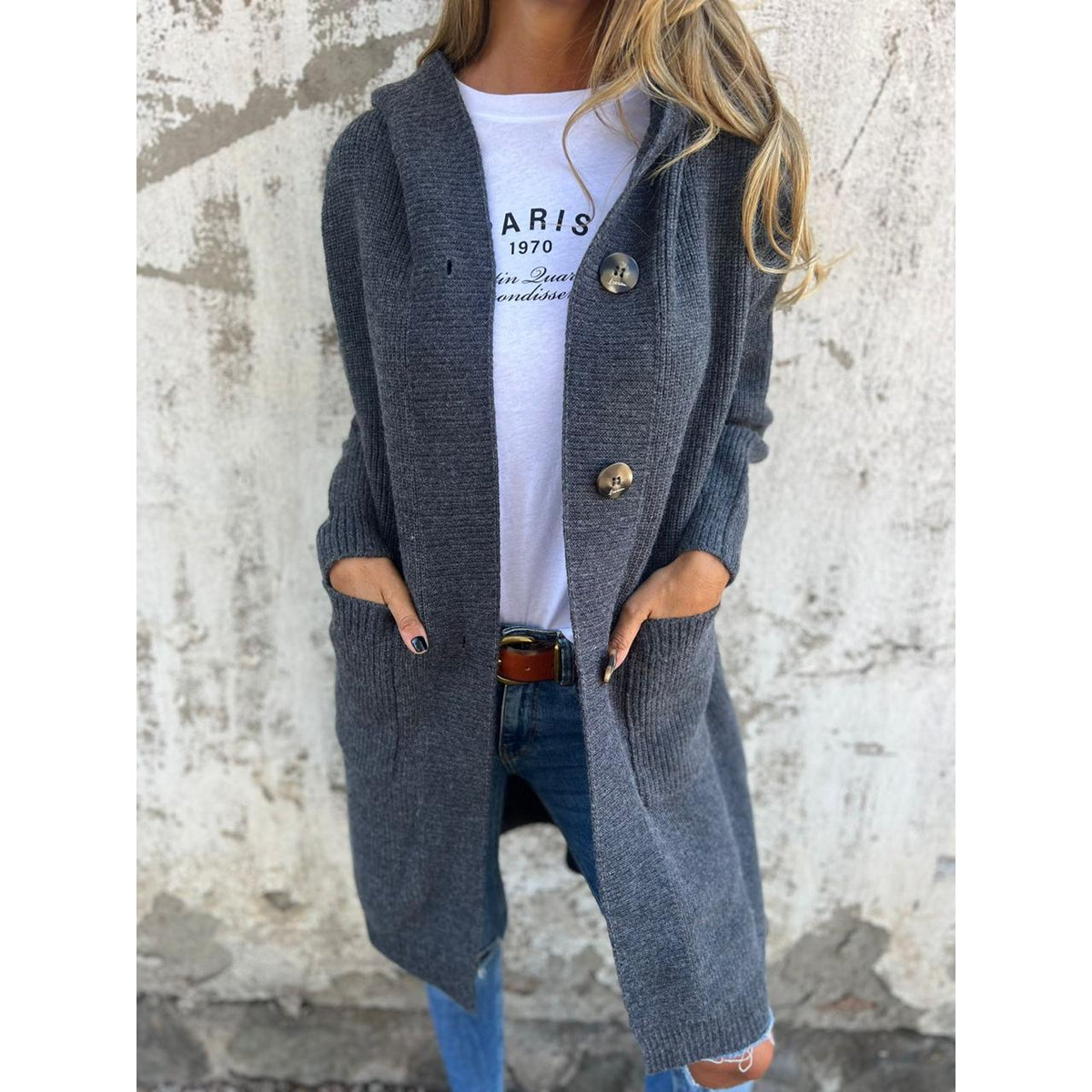 Long Cardigan Women Cozy Soft Material Relaxed Fit Everyday Essential 4