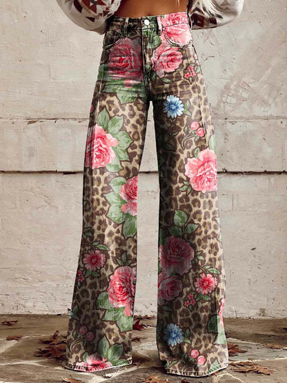 Long Denim Pants Women Casual Chic Wide Leg Summer Style 2