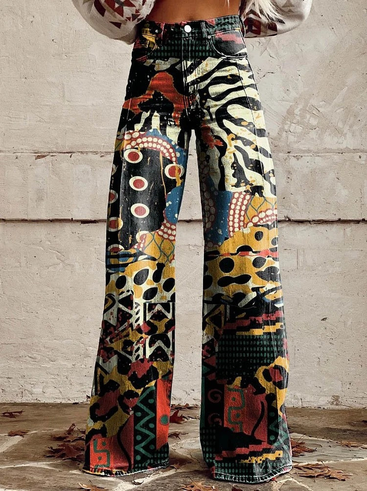 Long Denim Pants Women Casual Chic Wide Leg Summer Style 3