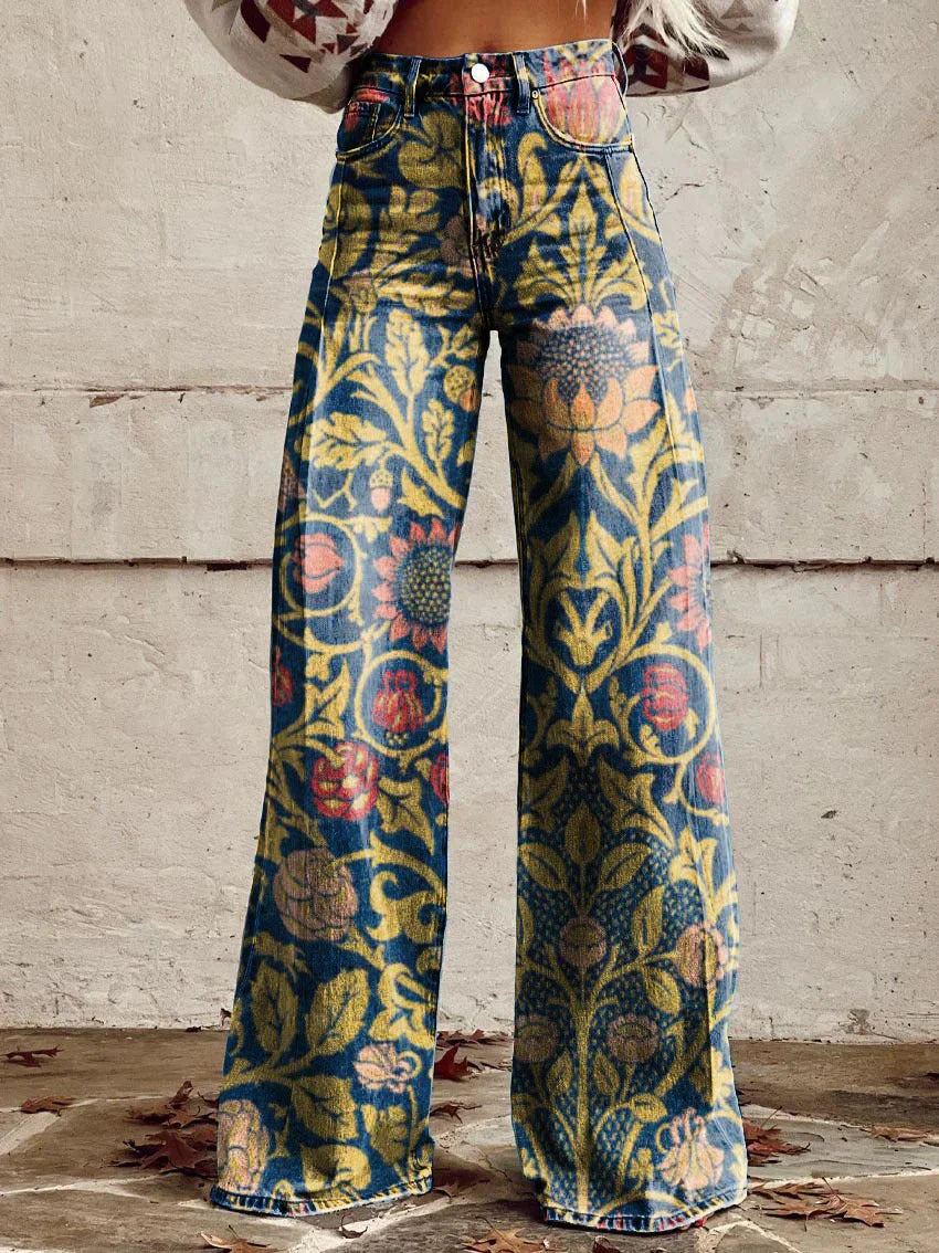 Long Denim Pants Women Casual Chic Wide Leg Summer Style 4