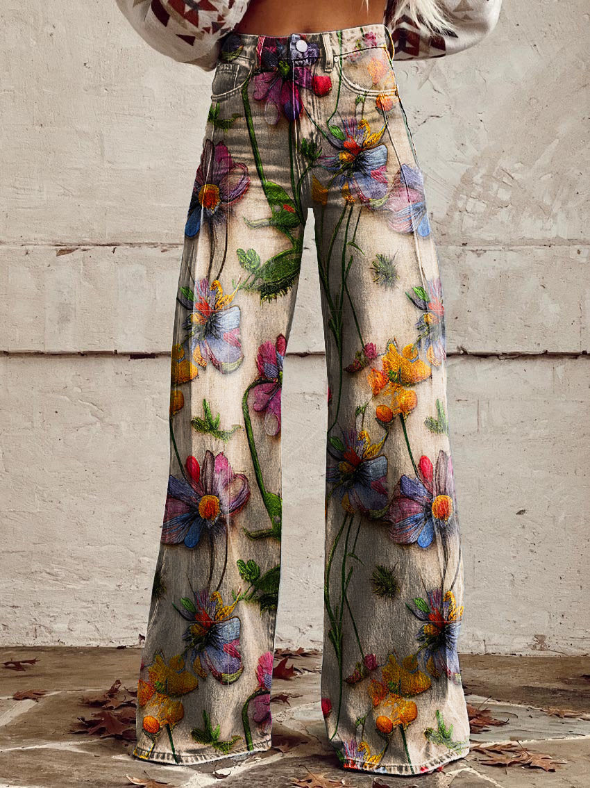 Long Denim Pants Women Casual Chic Wide Leg Summer Style 7