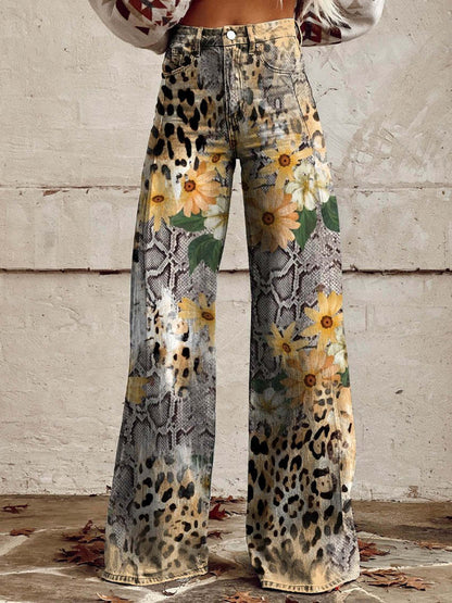 Long Denim Pants Women Casual Chic Wide Leg Summer Style 8