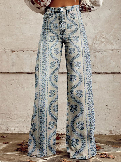 Long Denim Pants Women Casual Chic Wide Leg Summer Style 9