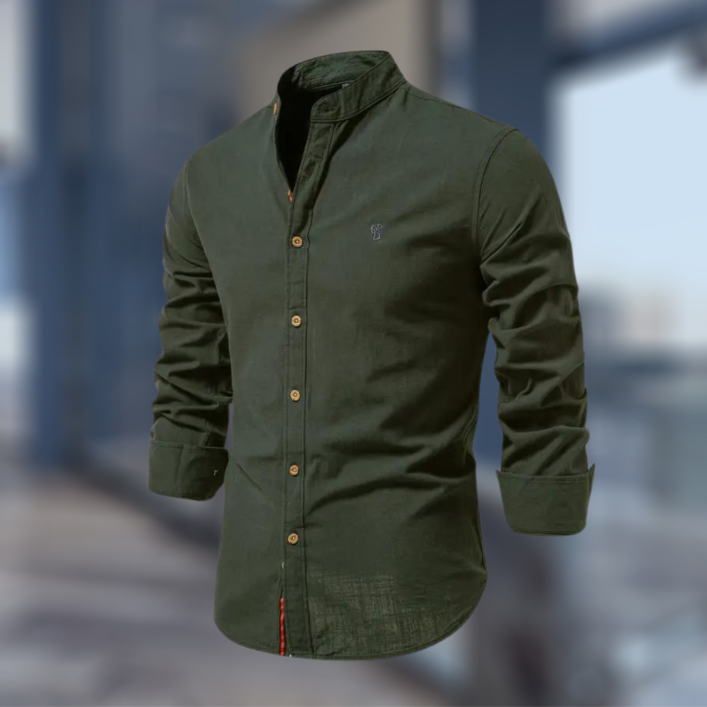 Long Sleeve Polo Shirt Men Stylish Casual Elegance Modern Fit 0