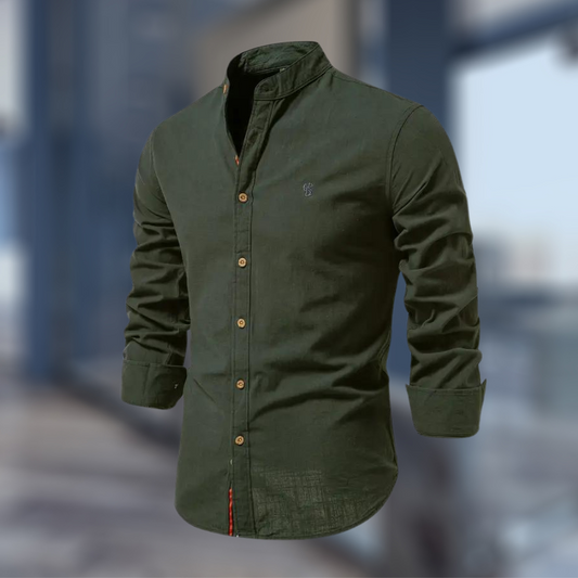 Long Sleeve Polo Shirt Men Stylish Casual Elegance Modern Fit 0