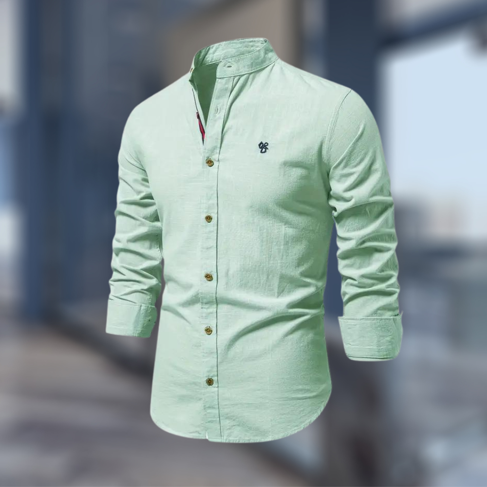 Long Sleeve Polo Shirt Men Stylish Casual Elegance Modern Fit 2