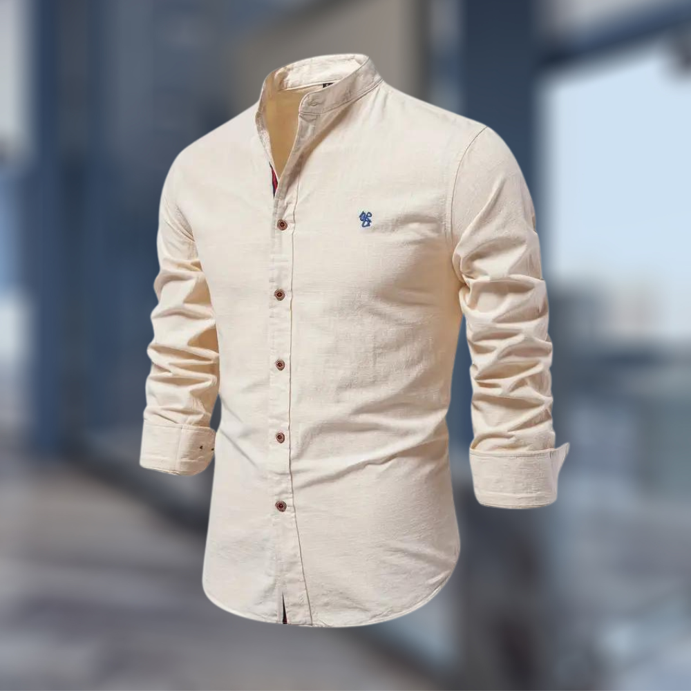 Long Sleeve Polo Shirt Men Stylish Casual Elegance Modern Fit 3