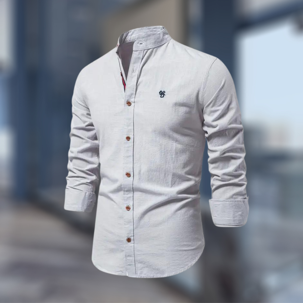Long Sleeve Polo Shirt Men Stylish Casual Elegance Modern Fit 5