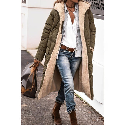 Long Winter Coat Women Stylish Versatile Teddy Lined Gray Puffer 4