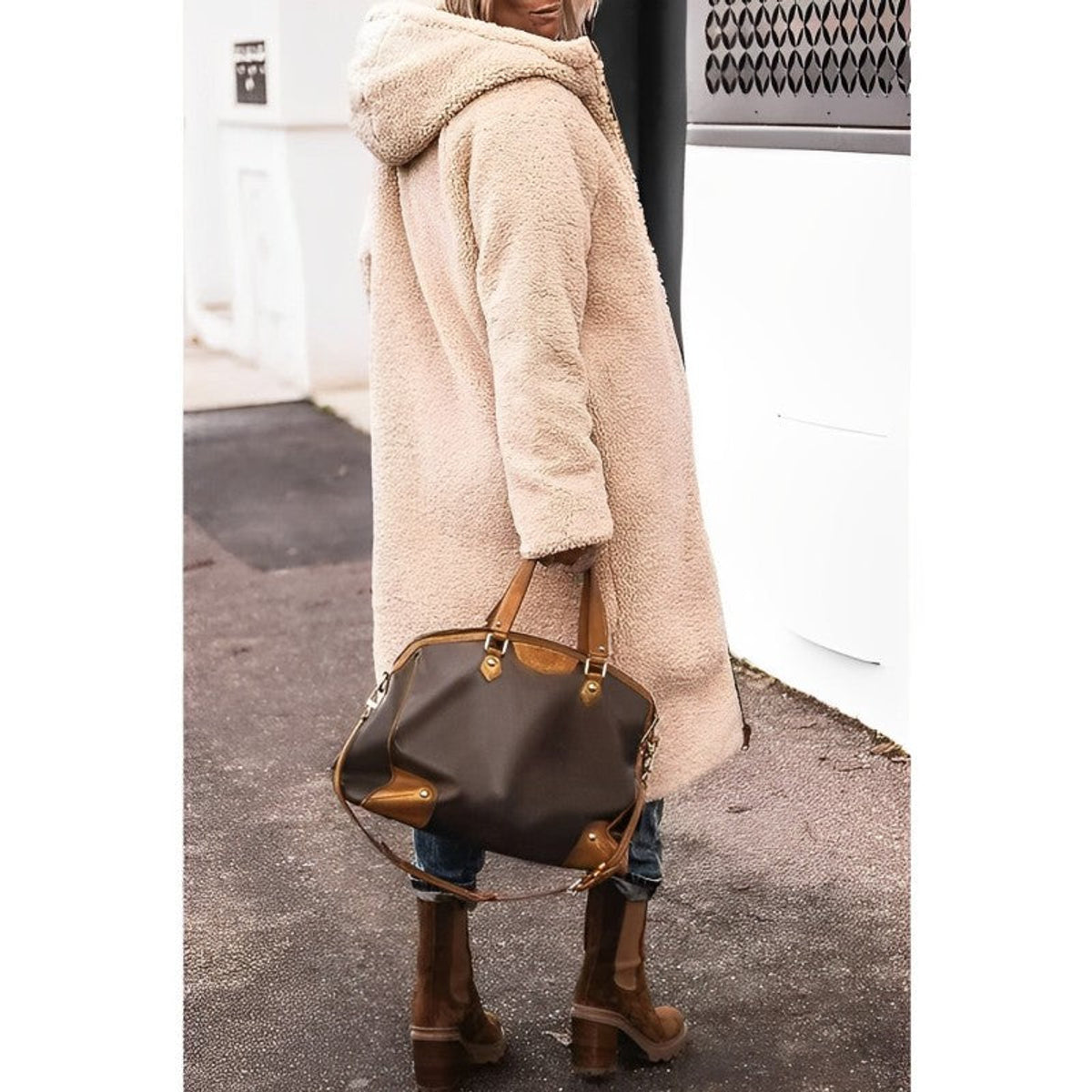 Long Winter Coat Women Stylish Versatile Teddy Lined Gray Puffer 7