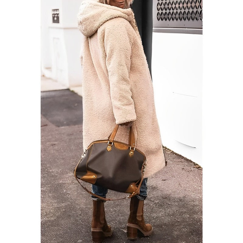 Long Winter Coat Women Stylish Versatile Teddy Lined Gray Puffer 7
