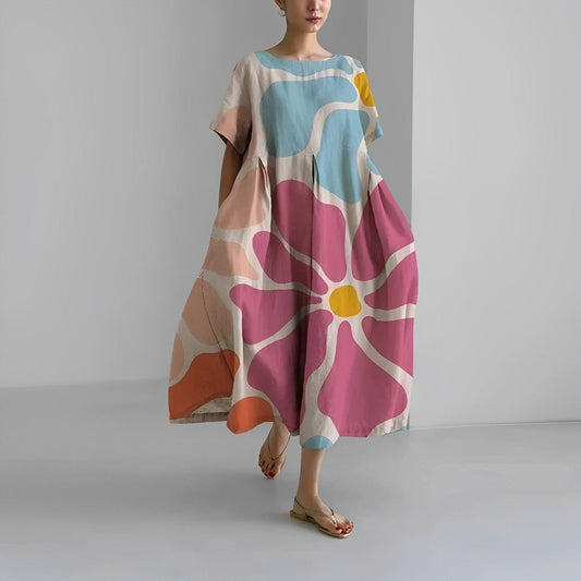 Loose Printed Women's Dress Casual Chic Summer Style 0