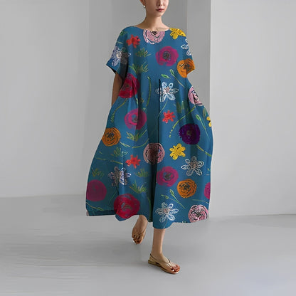 Loose Printed Women's Dress Casual Chic Summer Style 3