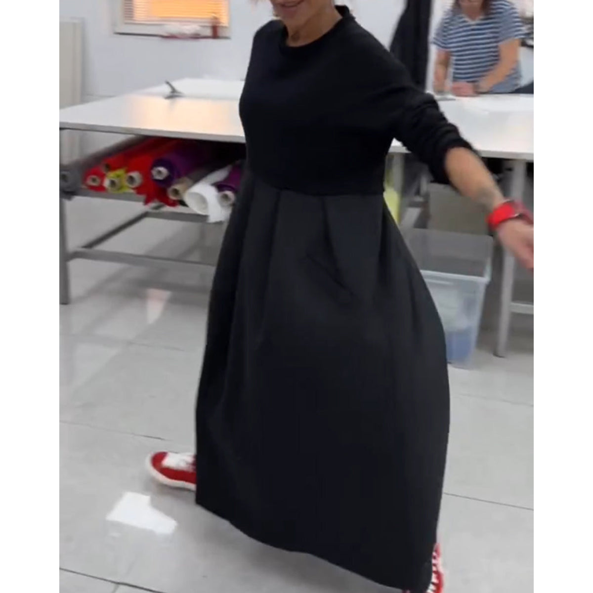 Maxi Dress Women Solid Color A-Line with Pockets Casual 6