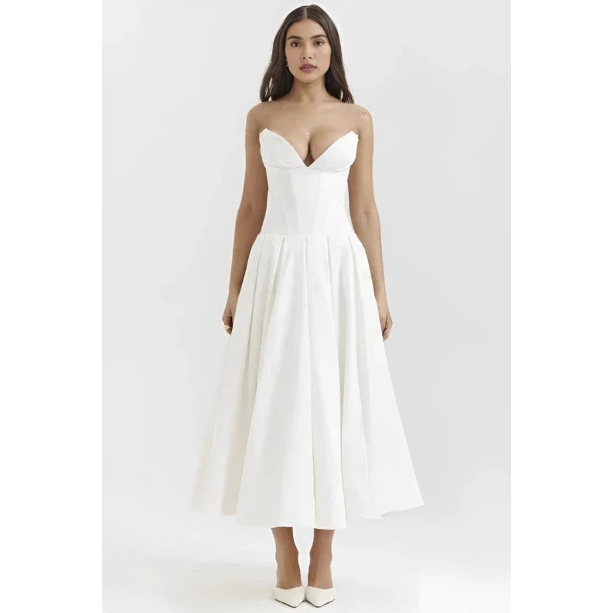Maxi Dress for Women Elegant Architectural Bodice Perfect for Parties 0