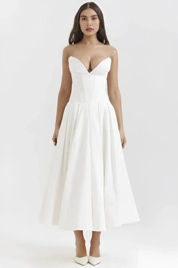 Maxi Dress for Women Elegant Architectural Bodice Perfect for Parties 0