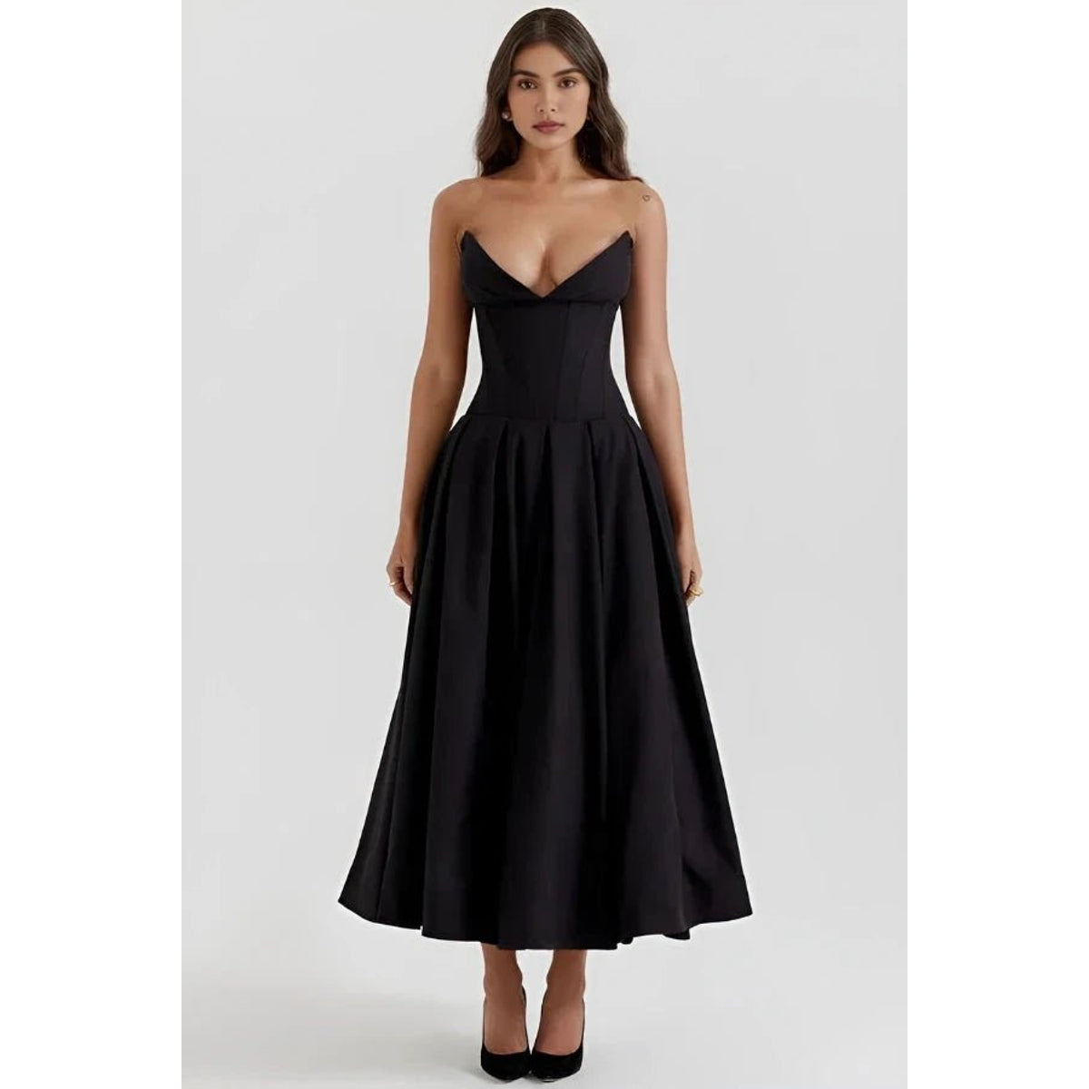 Maxi Dress for Women Elegant Architectural Bodice Perfect for Parties 1