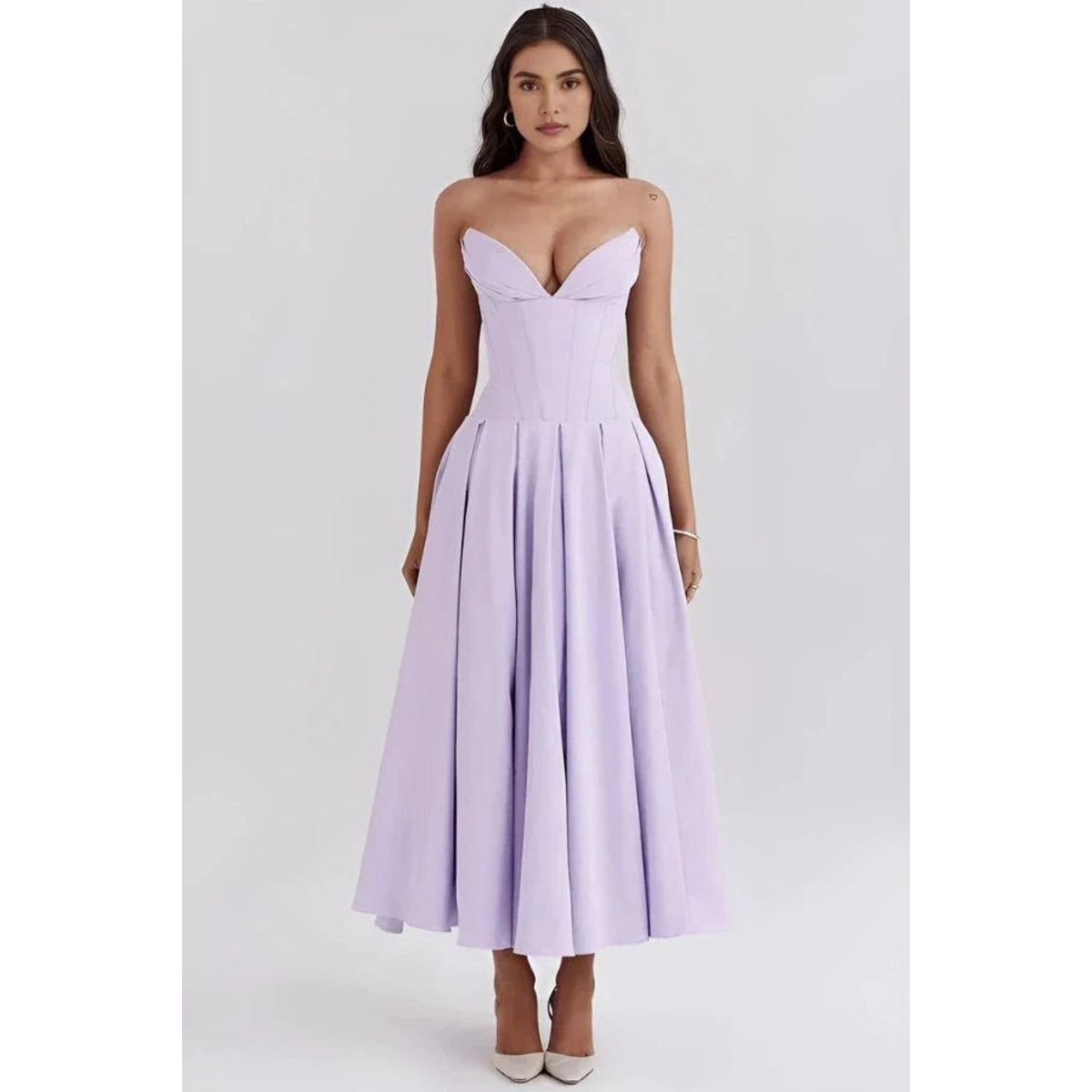 Maxi Dress for Women Elegant Architectural Bodice Perfect for Parties 11