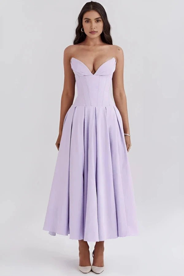Maxi Dress for Women Elegant Architectural Bodice Perfect for Parties 11