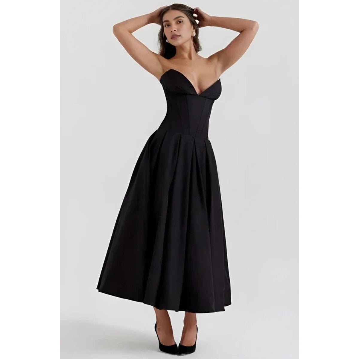 Maxi Dress for Women Elegant Architectural Bodice Perfect for Parties 2