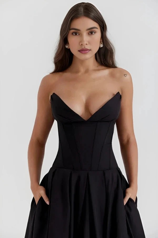 Maxi Dress for Women Elegant Architectural Bodice Perfect for Parties 3