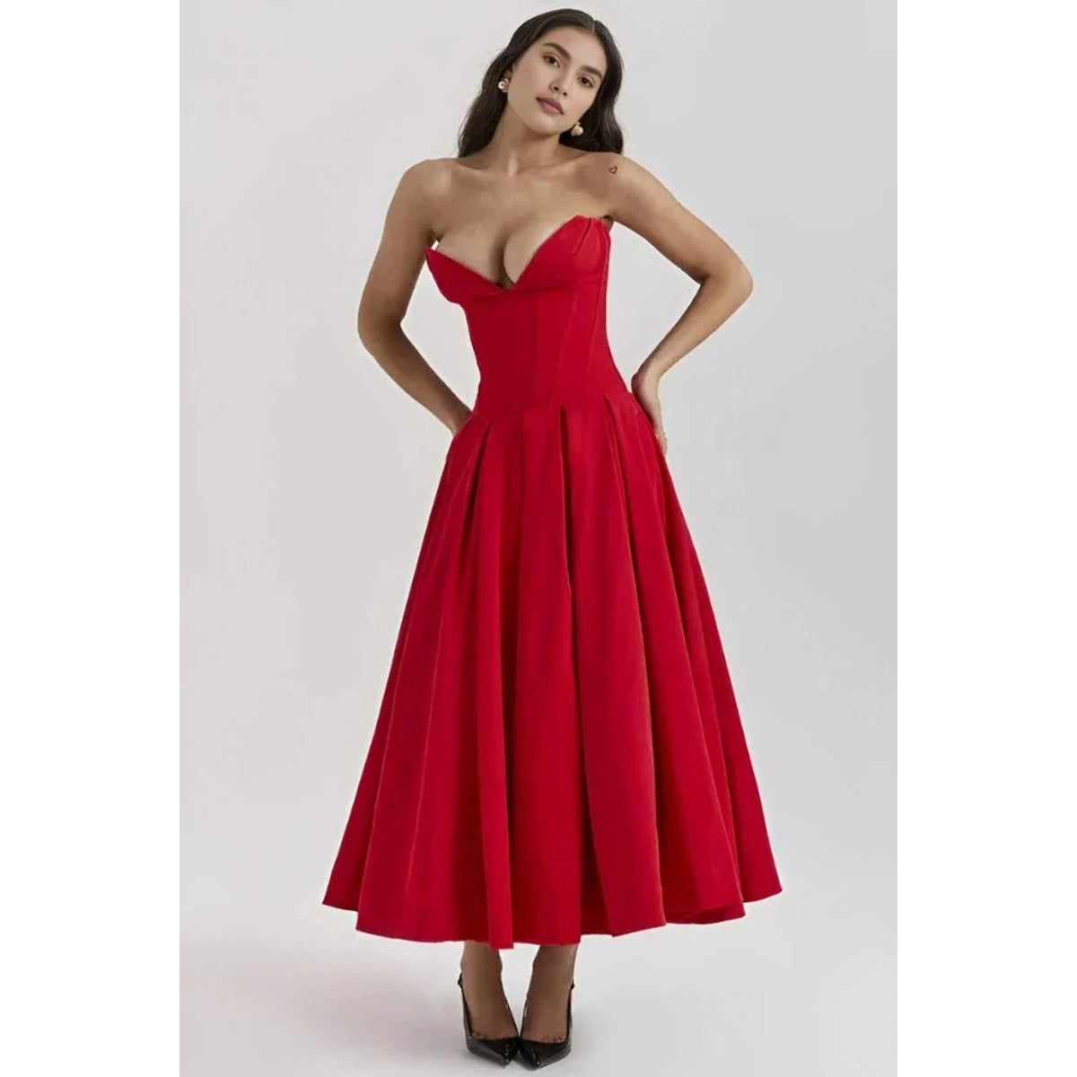 Maxi Dress for Women Elegant Architectural Bodice Perfect for Parties 4