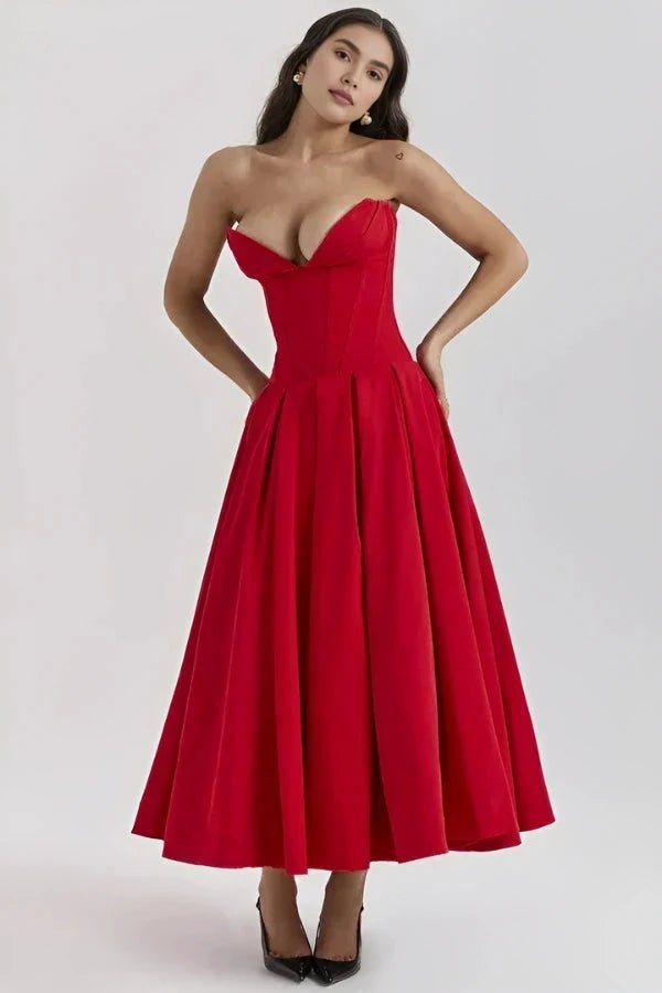 Maxi Dress for Women Elegant Architectural Bodice Perfect for Parties 4