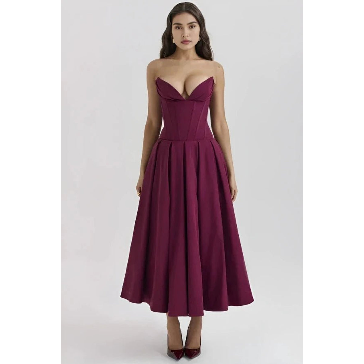 Maxi Dress for Women Elegant Architectural Bodice Perfect for Parties 7