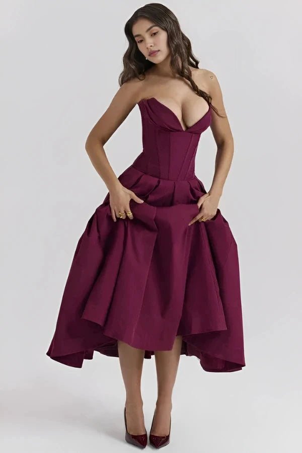 Maxi Dress for Women Elegant Architectural Bodice Perfect for Parties 8