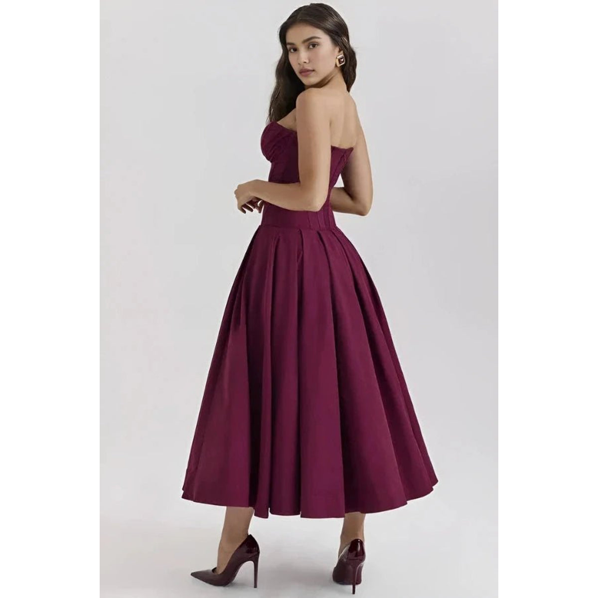 Maxi Dress for Women Elegant Architectural Bodice Perfect for Parties 9