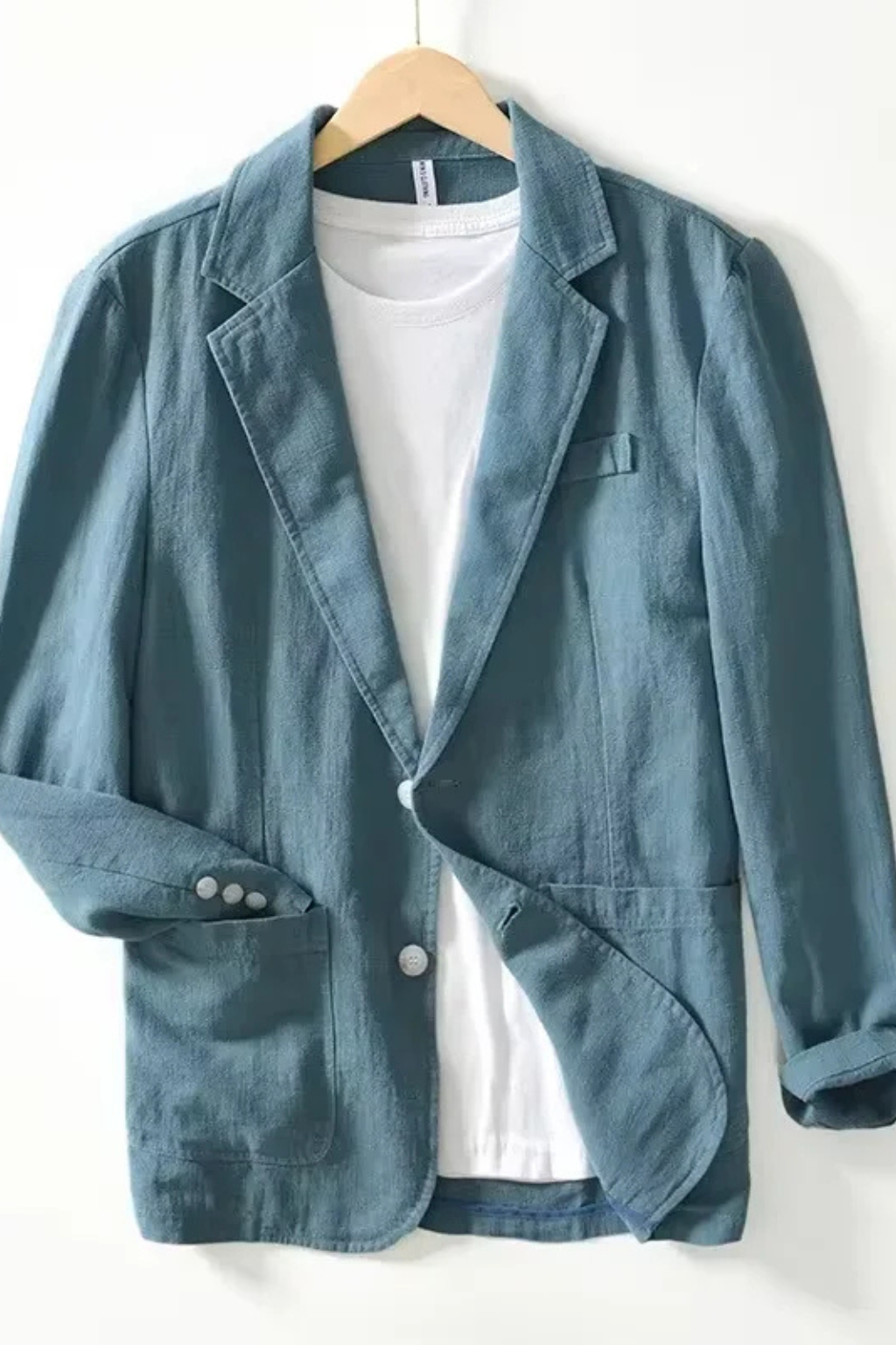 Men Casual Linen Summer Blazer Medium Grey Relaxed Fit 5