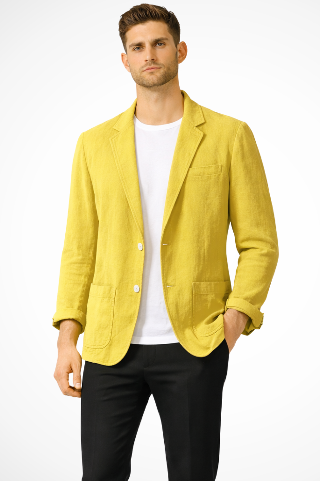 Men Casual Linen Summer Blazer Medium Grey Relaxed Fit 8