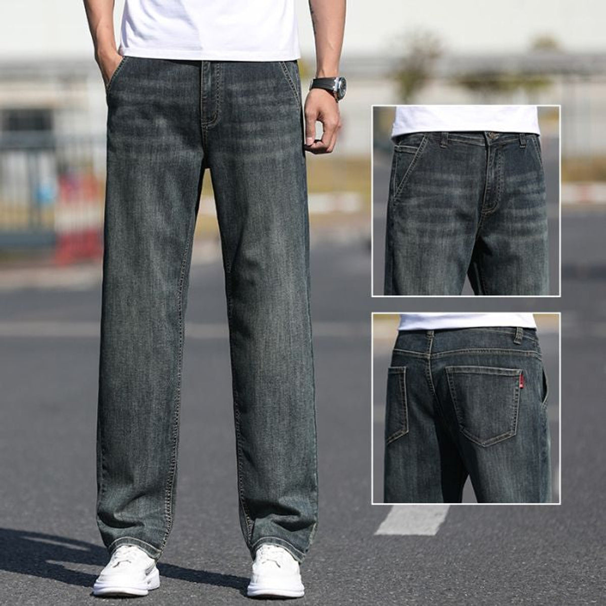 Men's Baggy Jeans Black Casual Streetwear Fit Loose Comfort 0