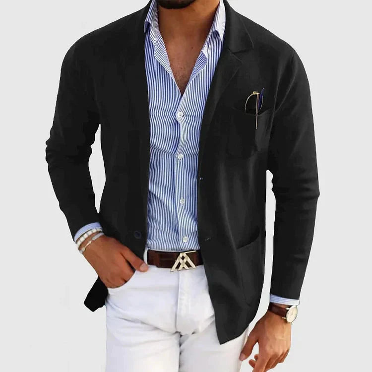 Men's Blazer Jacket Casual Button Pockets Notched Collar Stylish Elegant 3