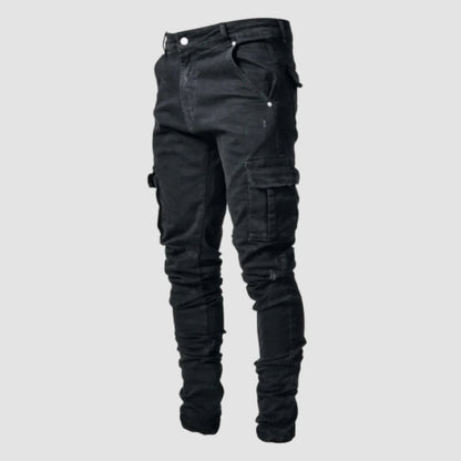 Men's Cargo Pants Multi-Pocket Tactical Outdoor Trousers Black 2