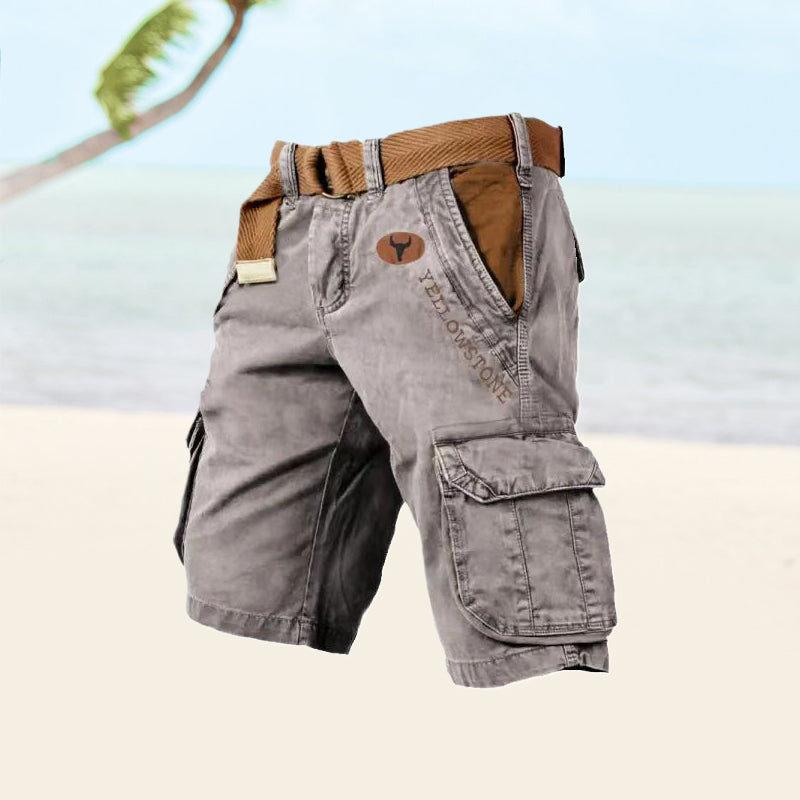 Men's Cargo Shorts Black Versatile Summer Style Comfortable Fit 1