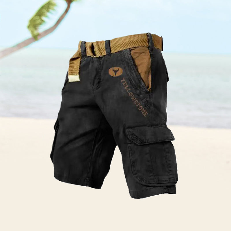 Men's Cargo Shorts Black Versatile Summer Style Comfortable Fit 6
