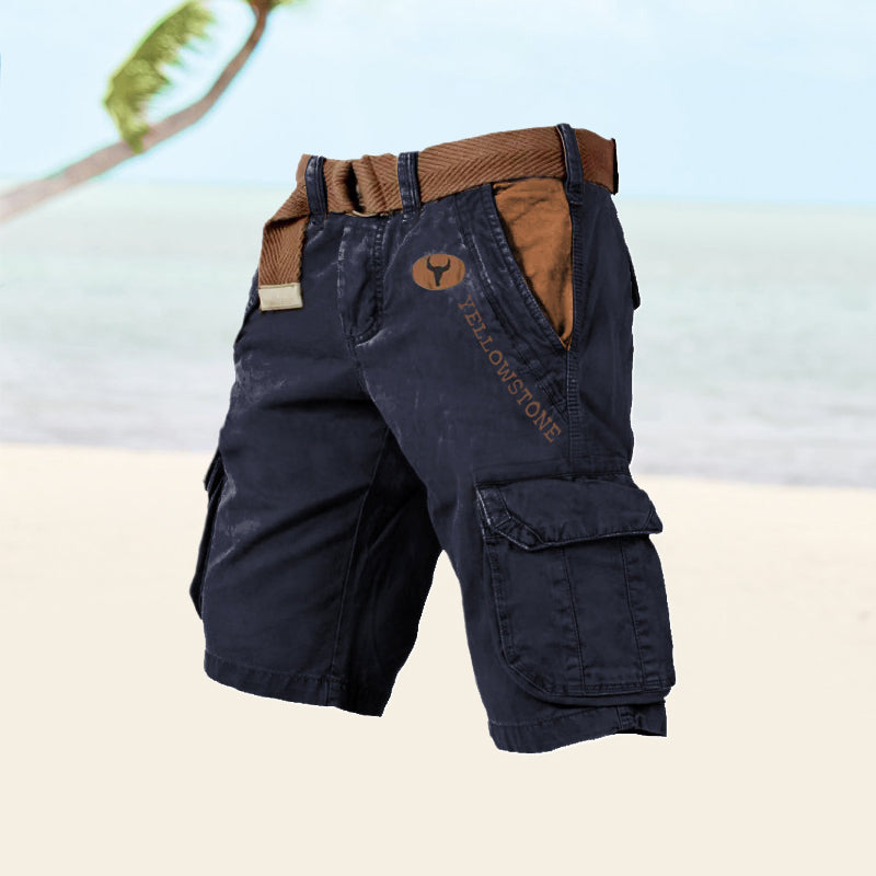 Men's Cargo Shorts Black Versatile Summer Style Comfortable Fit 7
