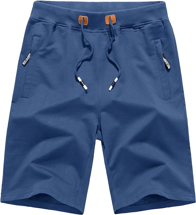 Men's Cargo Shorts Cotton Blend Knee-Length with Zipper Pockets 12