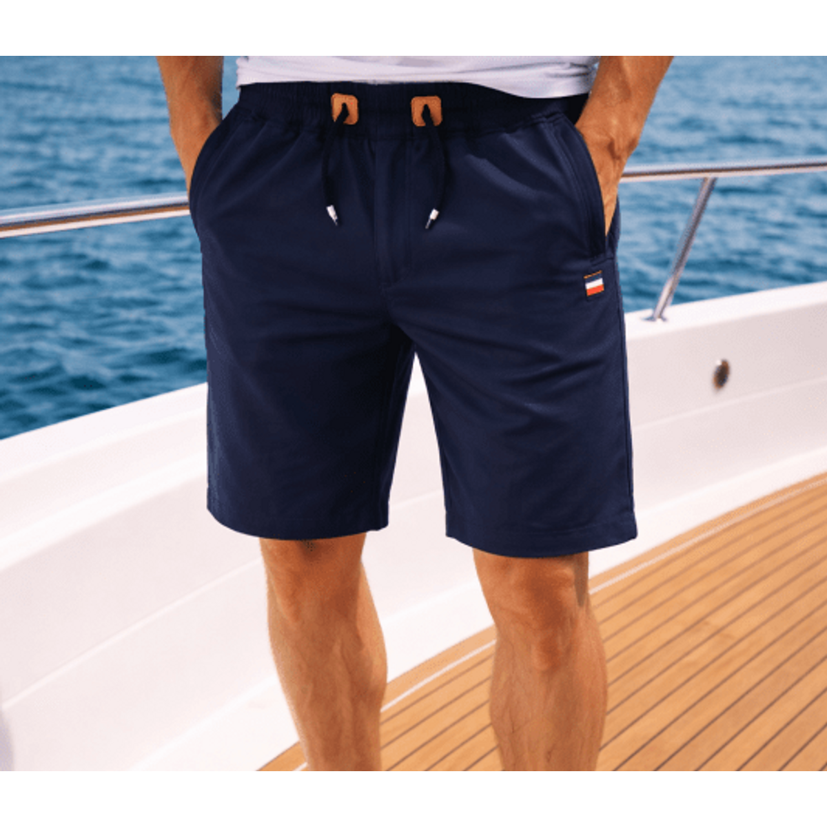 Men's Cargo Shorts Cotton Blend Knee-Length with Zipper Pockets 5