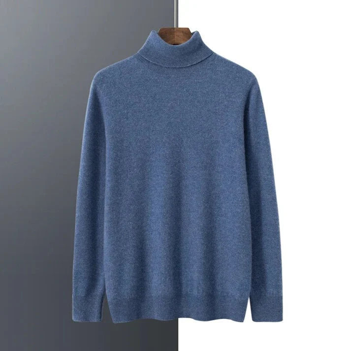 Men's Cashmere Sweater Turtleneck Elegant Timeless Design Classic Fit 0